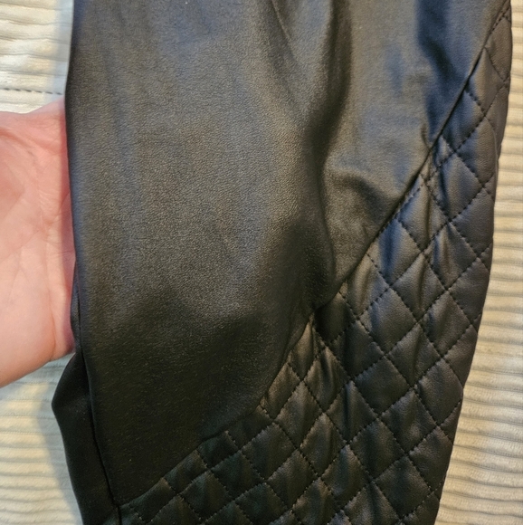 Torrid Black Faux Leather Quilted Leggings. Size 4 - Picture 3 of 6